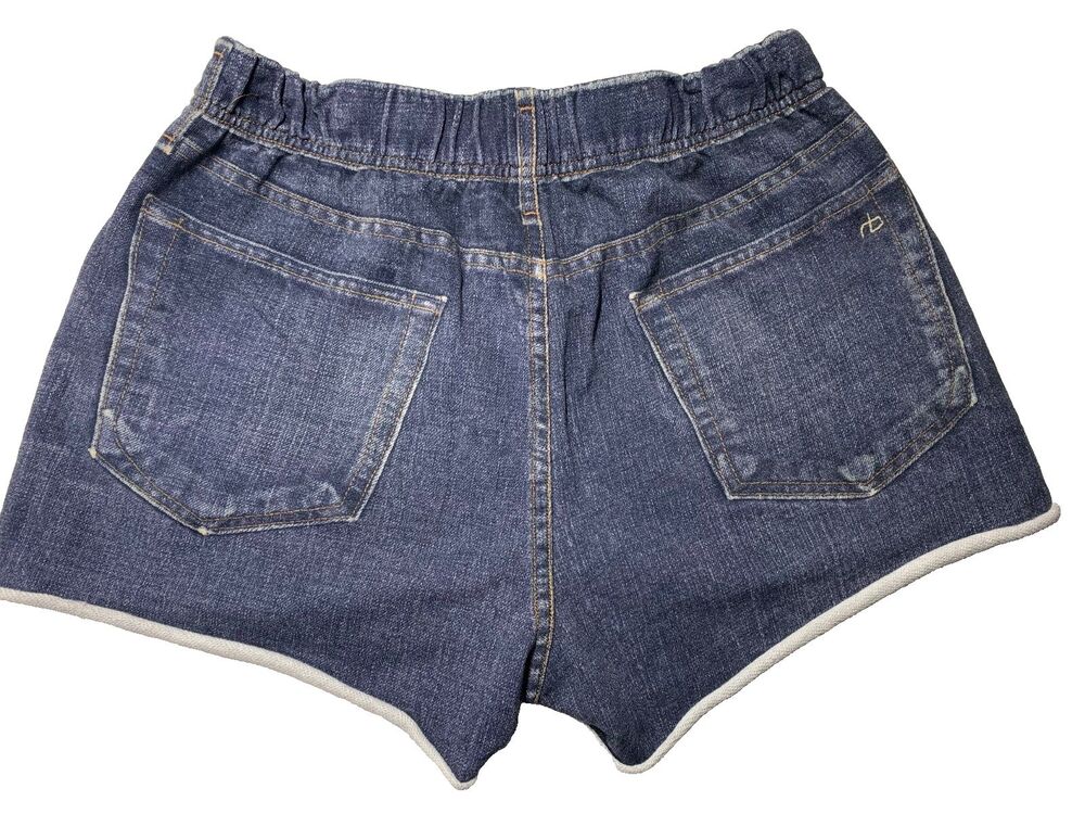 Rag & Bone Miramar Printed Cotton Terry Knit Shorts Small S Denim Illusion - Picture 4 of 9
